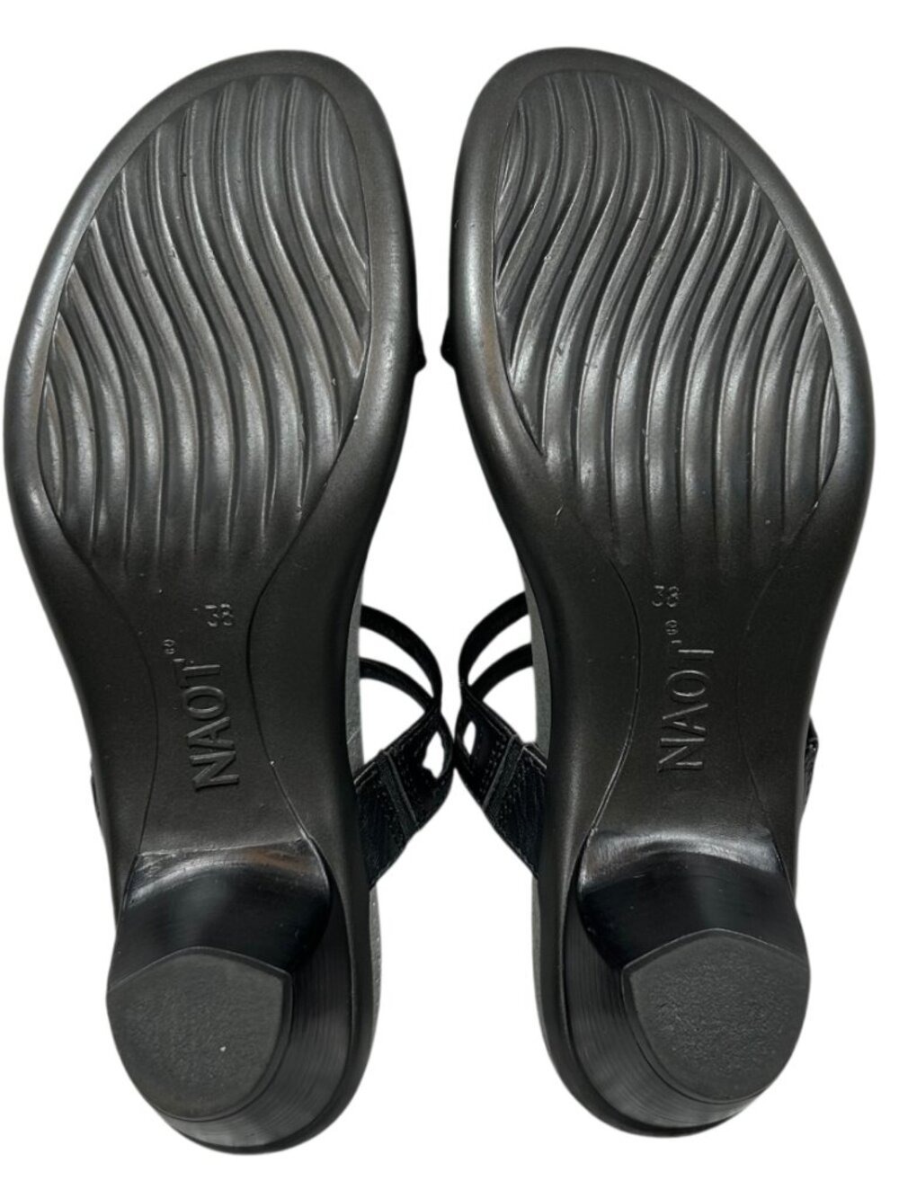 Naot Loop Black Leather Strappy Slide Sandal Size 38 - Picture 7 of 9